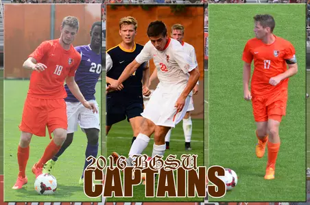 2016 men's soccer captains - Jacob Roth, Joe Sullivan, Max Auden