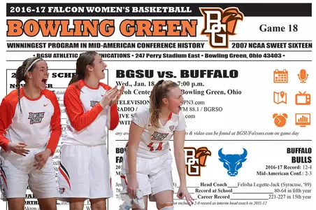 BGSU v Buffalo Jan 18 2017 game notes