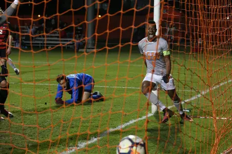 Alexis Souahy celebrates after scoring v NIU - Oct 28 2017