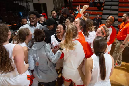 BGSU wins - postgame celebration vs. Robert Morris