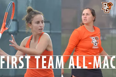 Tennis First Team All-MAC Radeva and Comella