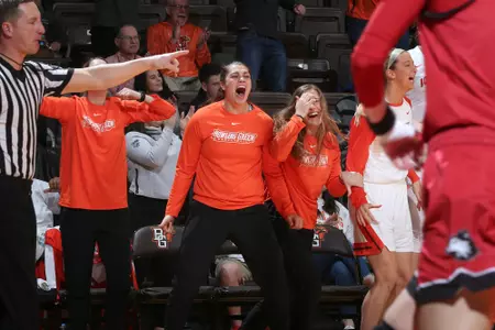 Bench celebration Andrea Cecil - Feb 8 2020 v NIU