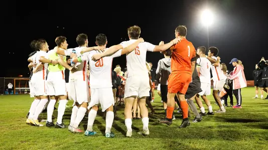 Huddle - BGSU Wins - Ay Ziggy - Sept 21 2021 v Detroit Mercy