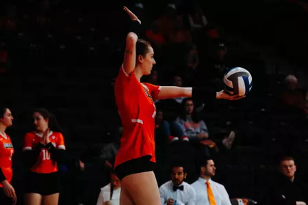Alexis Mettille Serves Against Central Michigan