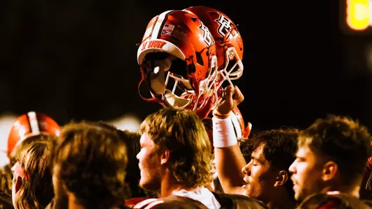 Football helmet close up