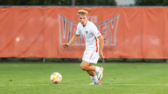 Taylor Dyson v NKU - Sept 12 2023 - MVC logo in background