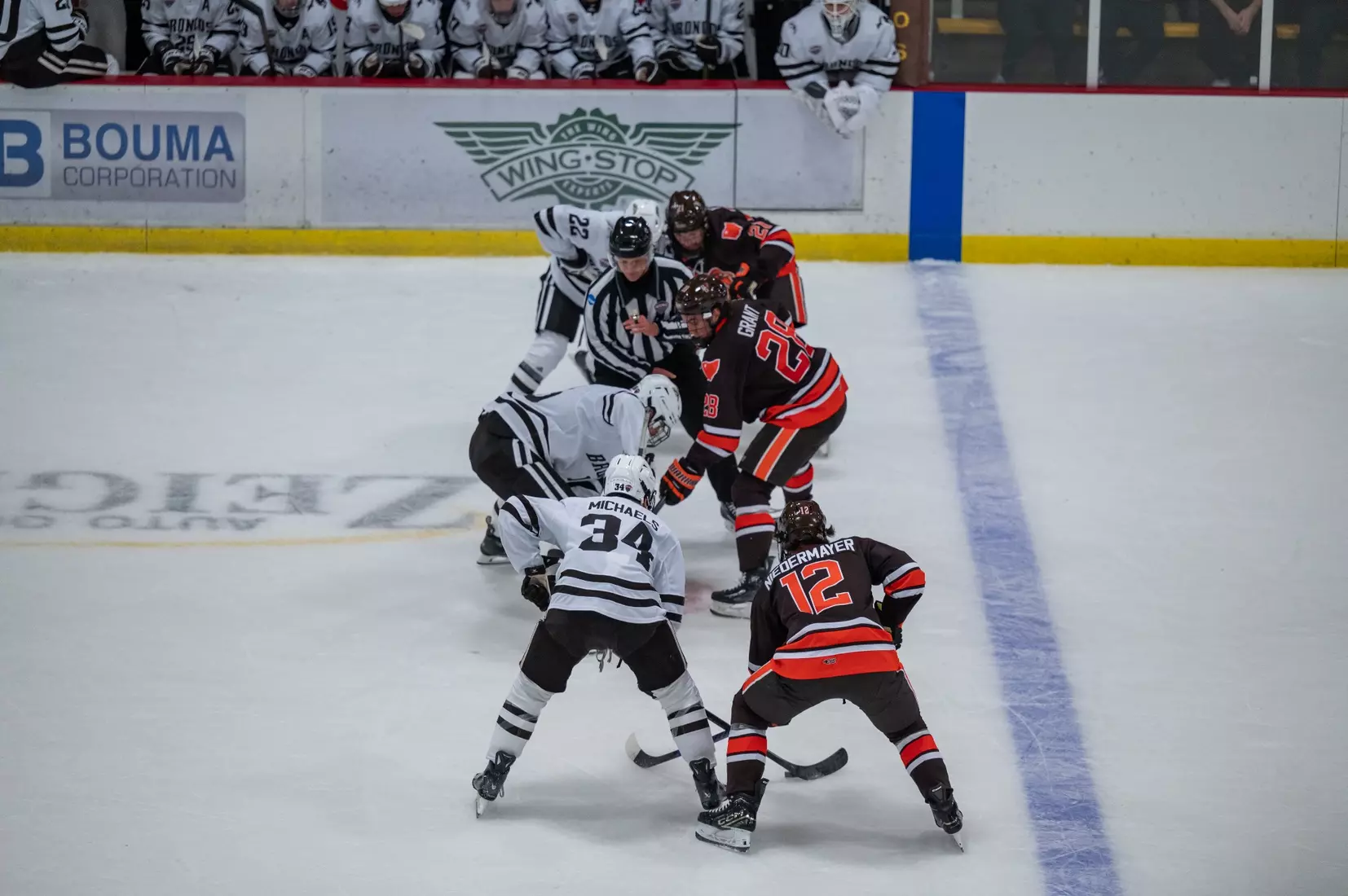 Faceoff during a game at. Western Michigan Oct. 17, 2024