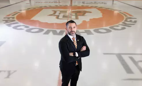 Dennis Williams, BGSU Ice Hockey Head Coach, ninth head coach, March 28, 2024, Bell2024, Photo by Craig Bell