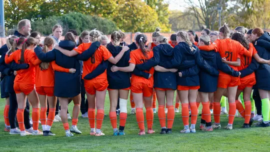 Team Huddle after Akron game | Oct. 26, 2025