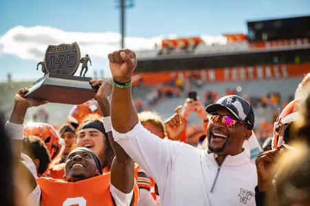 BGSU, Football, vs, Toledo, UT, Coach Eddie George, Doyt Perry Stadium, Win, Saturday, October 11, 2025, Bell2025, Craig Bell photo Battle of I-75