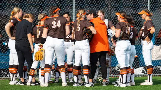 Team huddle at Buffalo | March 14, 2025
