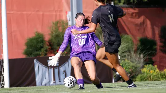 Grundler saves a shot by a Purdue player on a breakaway | BGSU vs PurdueBGSU Womens SoccerAugust 5 2026Drake Harlett | BGSU Athletics
