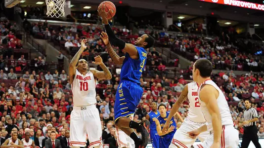 Ross, Williams Lead Third-Ranked Ohio State to 76-64 Victory Over Blue Hens in BlackRock Gotham Classic