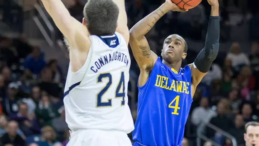 Blue Hens? Comeback Falls Just Short as Notre Dame Holds Off Delaware, 80-75, in BlackRock Gotham Classic