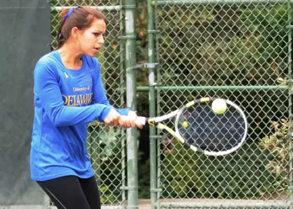Carmen Lai and Abby Martinez Advance for Blue Hens in Cissie Leary Classic