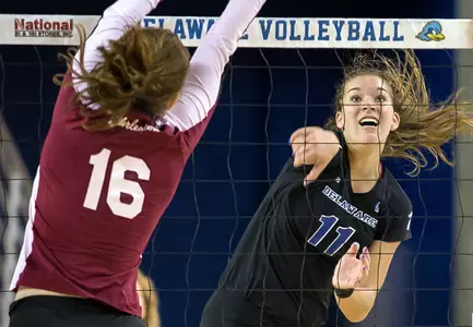 Delaware Splits Pair of Five-Set Matches on First Day of Season-Opening UCF Invitational