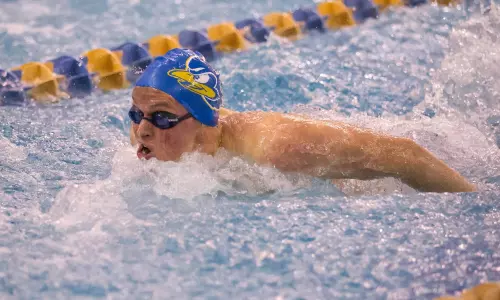 University of Delaware Men Place Fourth at CAA Swimming & Diving Championships; Camp, Lowe Set School Records