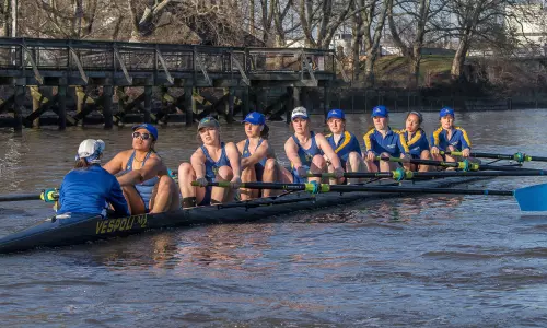 University of Delaware Novice Eights Crew Wins Heat, Advances to Semifinals During First Day of Dad Vail Regatta