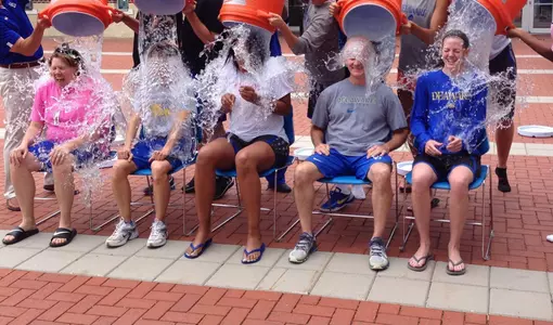Blue Hens Women's Basketball Staff Accepts #Chillin4Charity Cold Water Challenge