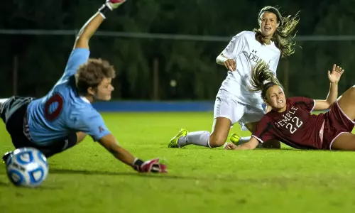 Delaware Women?s Soccer Downs Temple 2-0 Behind Two Goals From Zelenky
