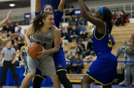 Hens Suffer 61-50 Setback at Georgetown