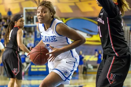 Caracciolo and Nicholas Push Blue Hens Past Huskies, 70-61
