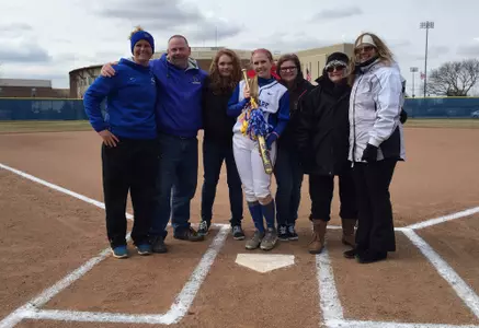 Blue Hen Softball Honors Jessica Grisler For Breaking School Hits, Runs Marks