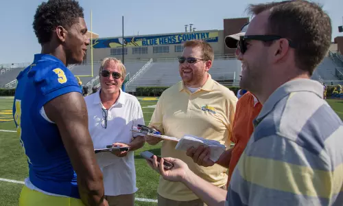 Delaware Football Takes Part in Media/Photo Day