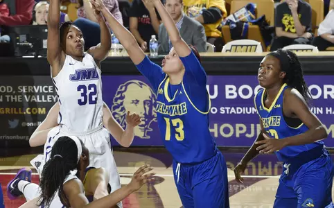 Slow Start Hampers UD in 75-55 Loss at JMU