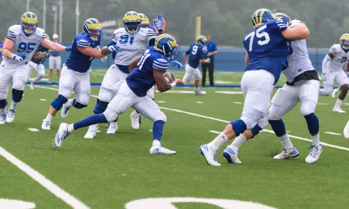 Blue Hens Take Part in First Scrimmage Saturday at 3:30; Sunday Kids Clinic Moved to DFH