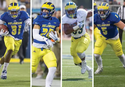 Delaware Football Selects Bell, Hills, Randolph, Torzsa as 2016 Team Captains