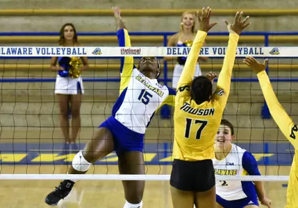 Blue Hens Drop Four-Set Decision To Towson in CAA Opener