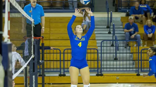 Charleston Tops Blue Hens, 3-0, in CAA Volleyball Match