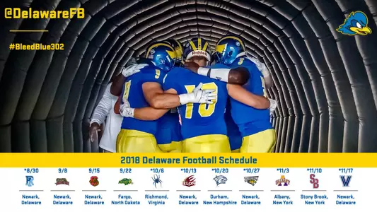 Delaware Football Announces 2018 Schedule; Six Home Games Highlight Slate
