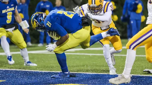 Defense Dominates, Spruill Scores Twice as Blue Hens Shut Down Albany, 22-3