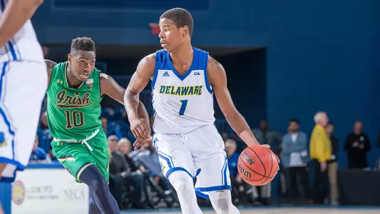 Blue Hens Fall To Ninth-Ranked Notre Dame, 92-68, in Front of Sold Out Carpenter Center