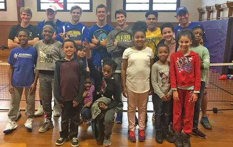 Men’s Tennis Shares Love of Game with Highlands Elementary School