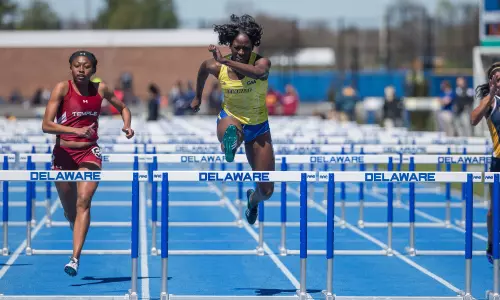 Ope Sweeps Hurdles Events as Blue Hens Dominate Own Delaware Classic