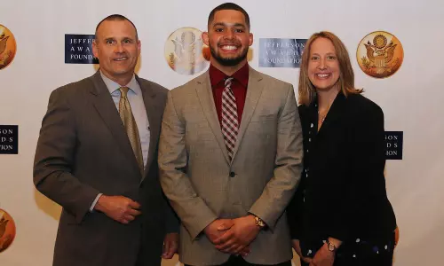 Delaware Football's Jalen Kindle Honored at Jefferson Community Service Awards Luncheon