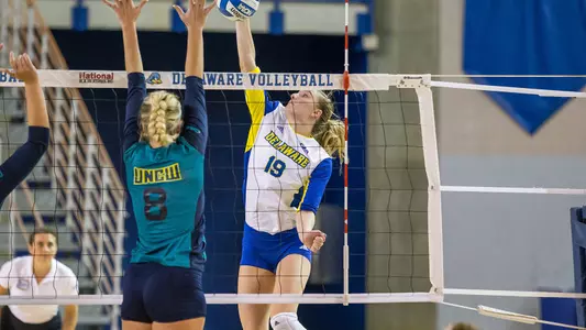 Delaware Volleyball Drops Season Opener To Mountaineers, 3-1, at WVU Invitational