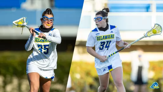 women's lacrosse captains featuring action shots of Meghan Johnson and Danika Swech