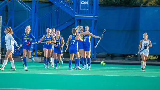 FH team celebration after Ashley Iannuzzi goal in CAA Semi against W&M