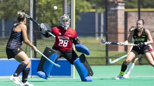 lizzie gaebel in goal vs rutgers