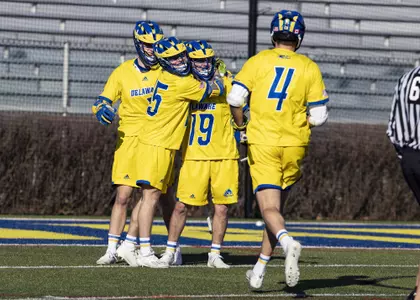 Men's Lacrosse vs. Mount St. Mary's Celebration Hug