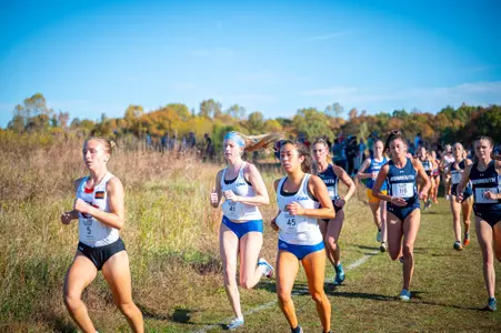 Leah Clear and Stephanie Herrera at CAA Championships