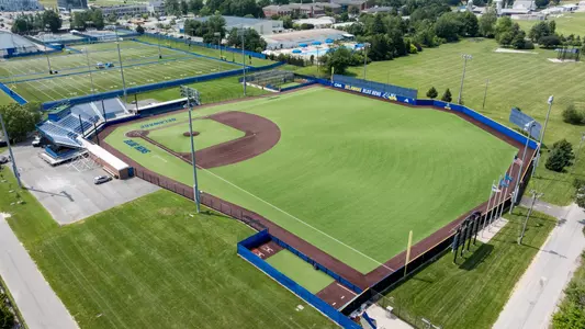 Drone aerial images of buildings and facilities on the UD Athletics Complex.
Pictured:
- Bob Hannah Stadium (NS63)
- Ruly and Stephanie Carpenter Fields
- Outdoor Pool (NH92)