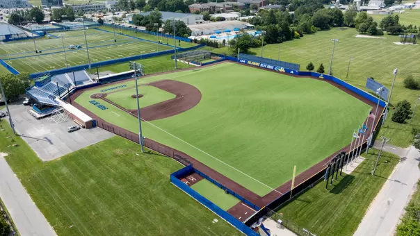 Drone aerial images of buildings and facilities on the UD Athletics Complex.
Pictured:
- Bob Hannah Stadium (NS63)
- Ruly and Stephanie Carpenter Fields
- Outdoor Pool (NH92)