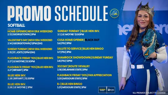 Softball NEW Promo Schedule