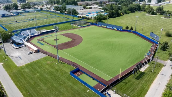 Drone aerial images of buildings and facilities on the UD Athletics Complex.
Pictured:
- Bob Hannah Stadium (NS63)
- Ruly and Stephanie Carpenter Fields
- Outdoor Pool (NH92)