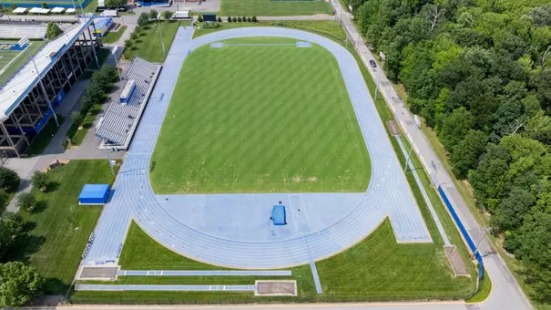 Drone aerial images of buildings and facilities on the UD Athletics Complex.
Pictured:
- Stuart and Suzanne Grant Stadium (NS112)